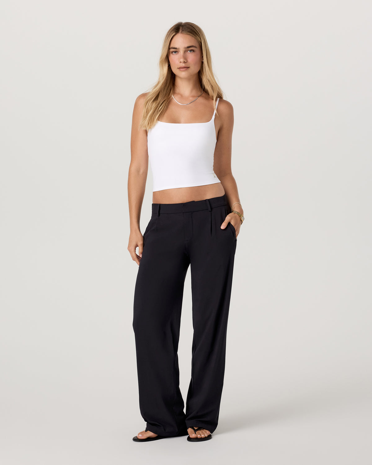 Villa Low Slung Trouser Women's Black Low-Rise Pants - Image 6