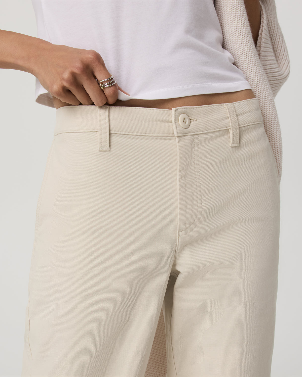 Telluride Twill Pant Women's Bone Mid-Low Rise Pants - Image 3