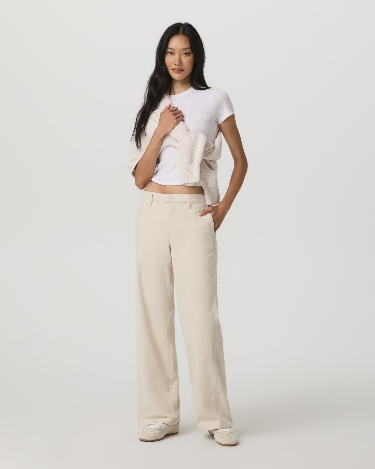 Telluride Twill Pant Women's Bone Mid-Low Rise Pants - Image 6