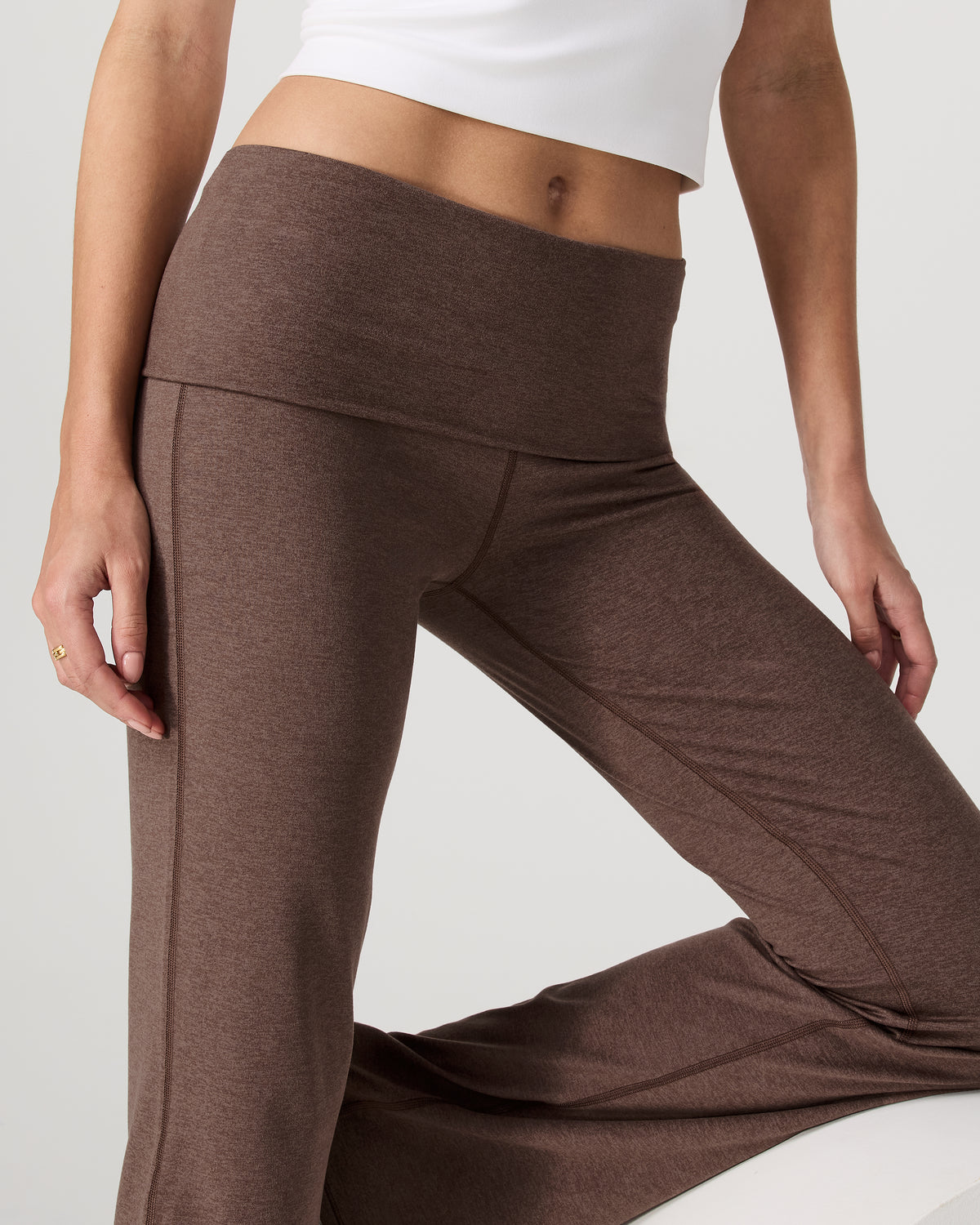 Halo Foldover Pant Chocolate Milk Heather - Image 2