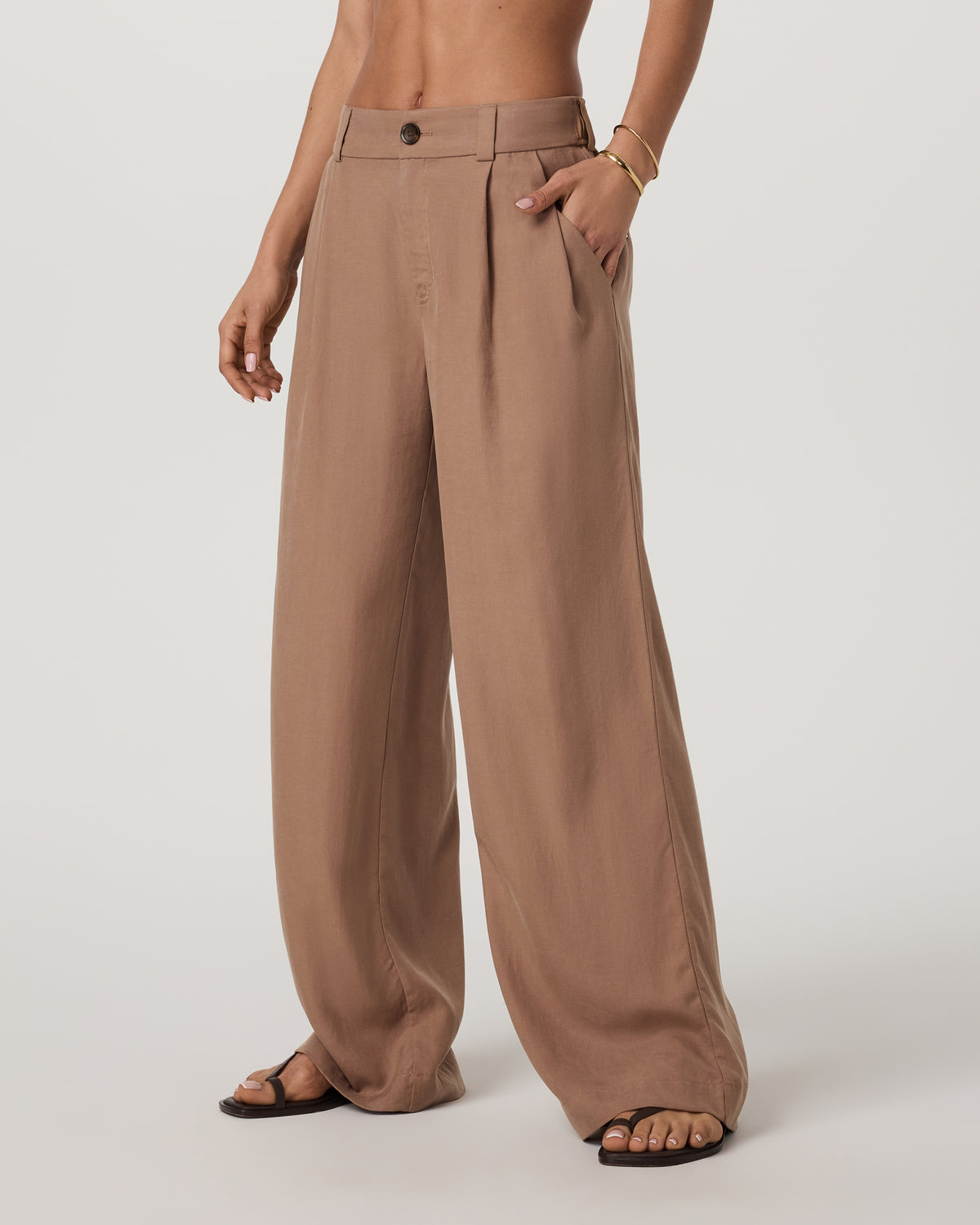 Trestles Twill Wideleg Women's Nutmeg Trouser Pants - Image 6