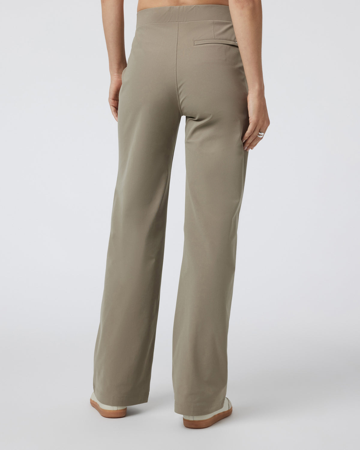 Womens Meta Wideleg Taupe Tailored Pants - Image 3