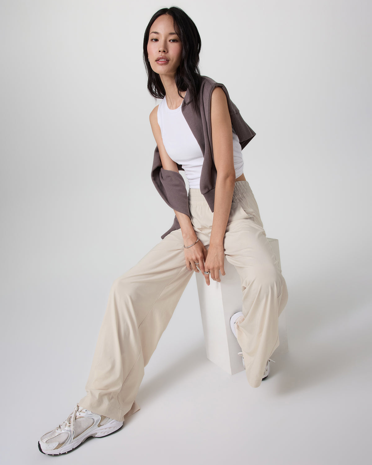 Villa Wideleg Pant - Long Women's Tall Milkweed Pants - Image 2
