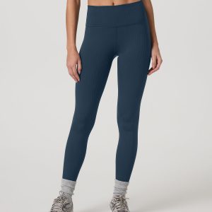 Inversion Rib Legging Women's Ocean Blue Rib Knit Leggings