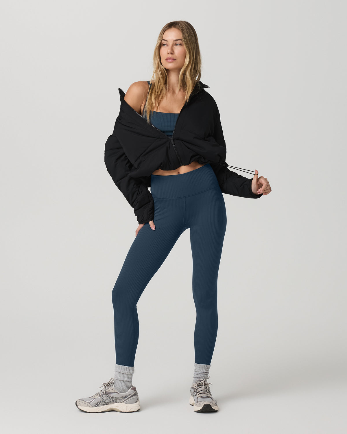 Inversion Rib Legging Women's Ocean Blue Rib Knit Leggings - Image 6