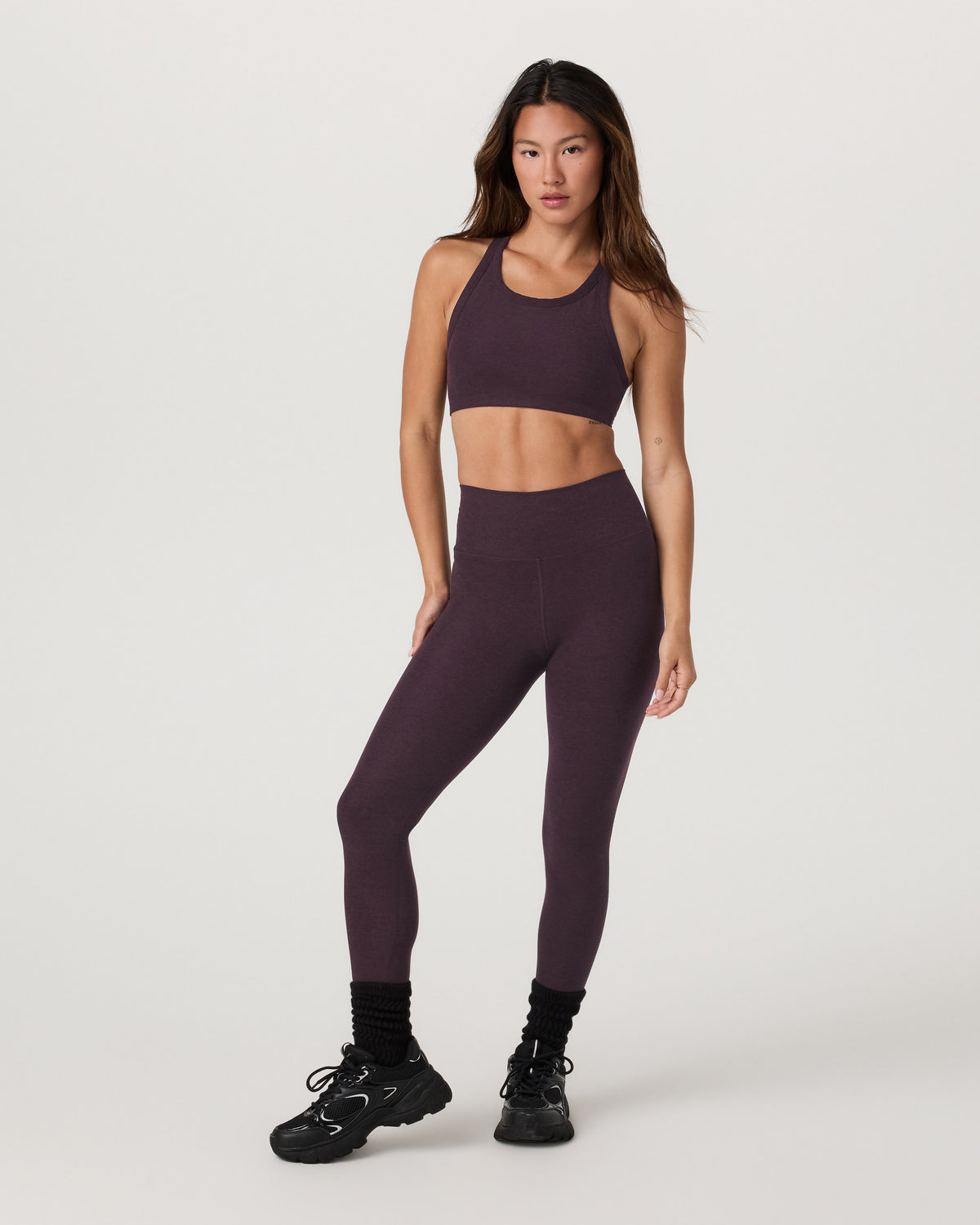 Clean Elevation Legging - Long Raisin Heather Leggings - Image 2
