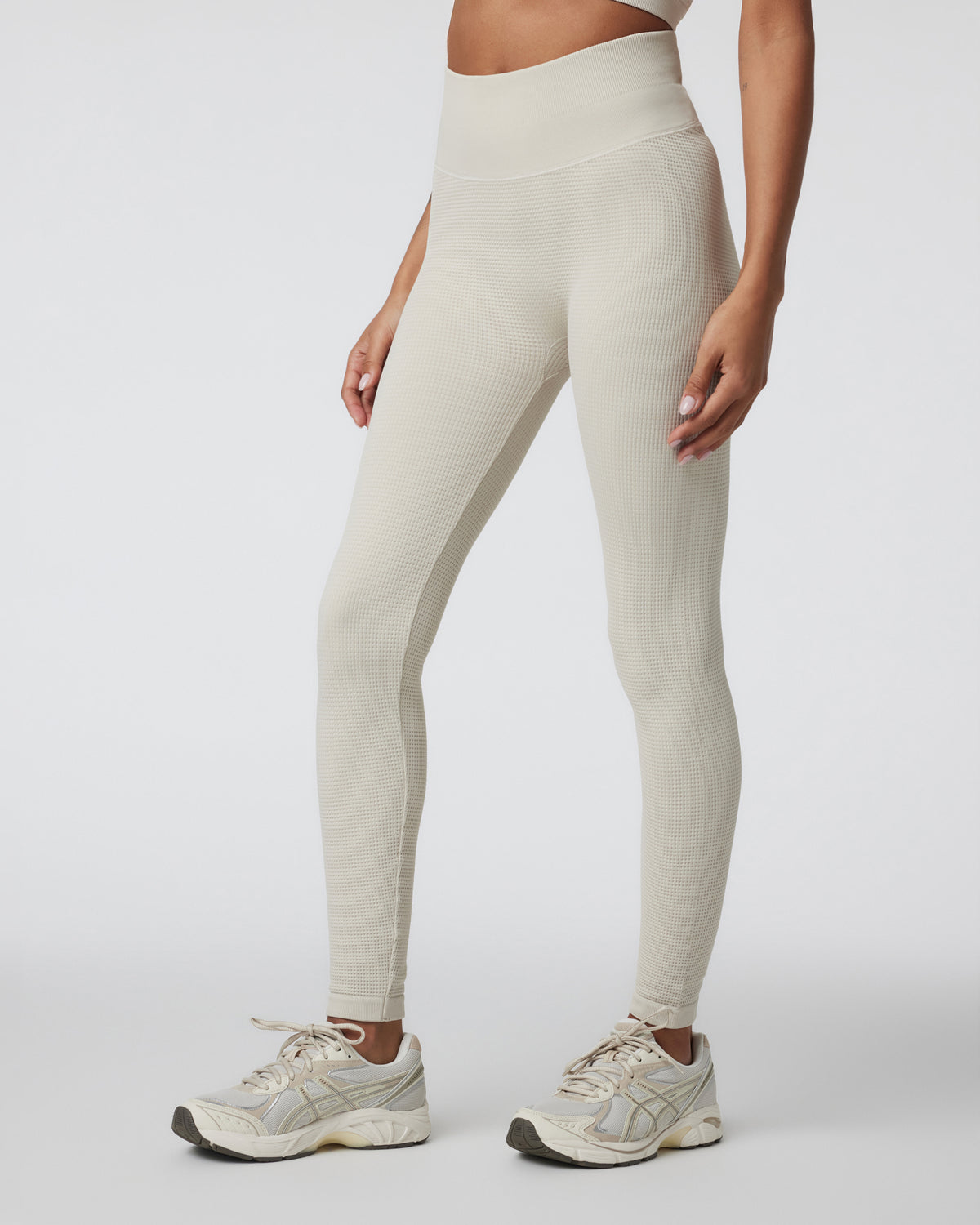 Waffle Seamless Legging Ecru High Rise Leggings