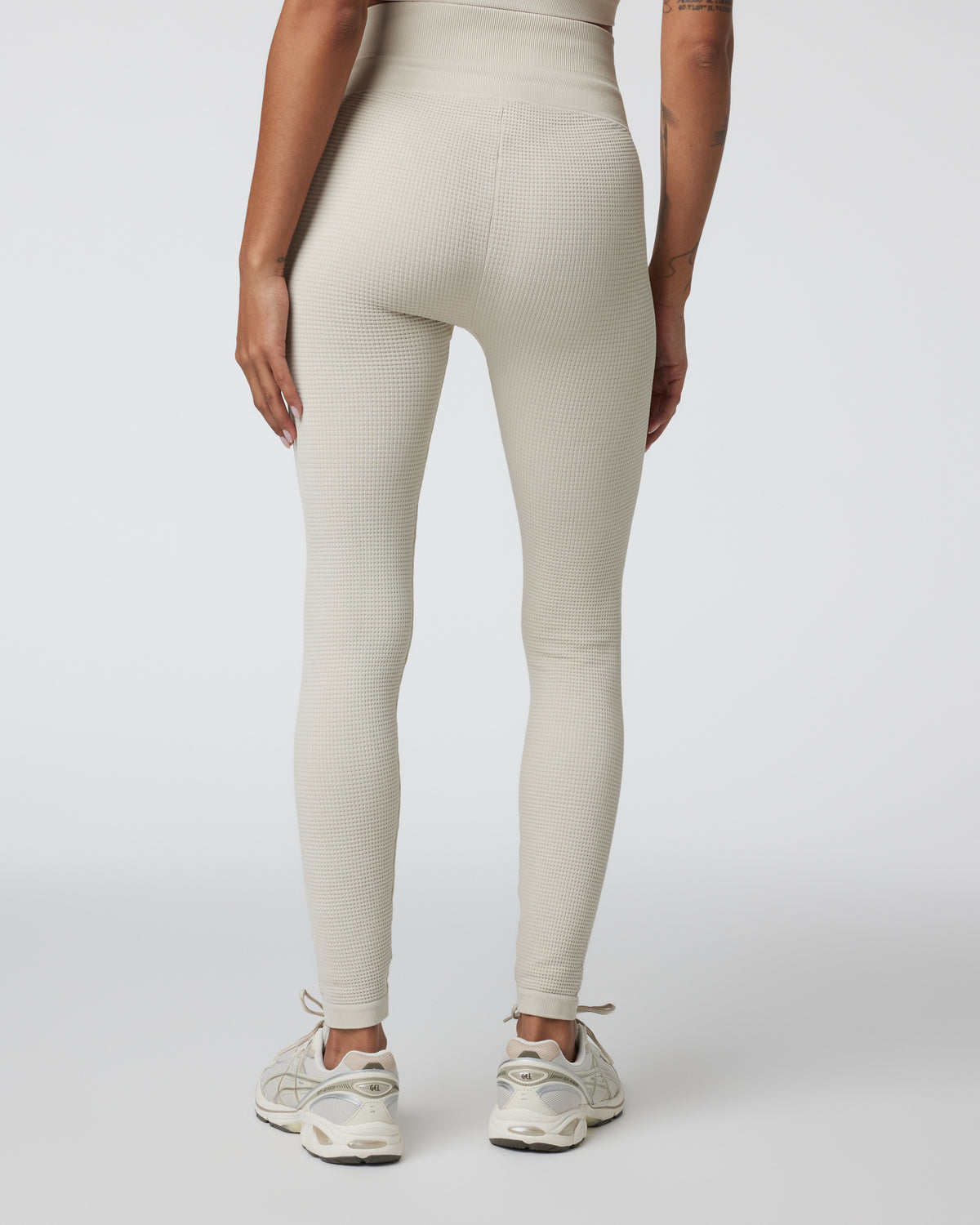 Waffle Seamless Legging Ecru High Rise Leggings - Image 3