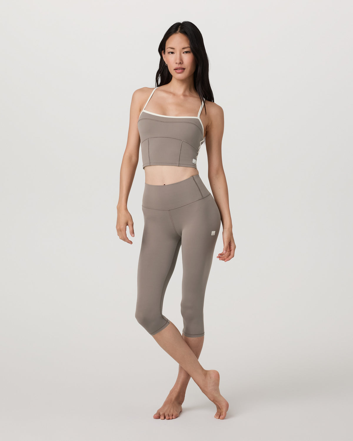 Vuori AllTheFeels? Crop Legging Smokey Taupe Leggings - Image 2