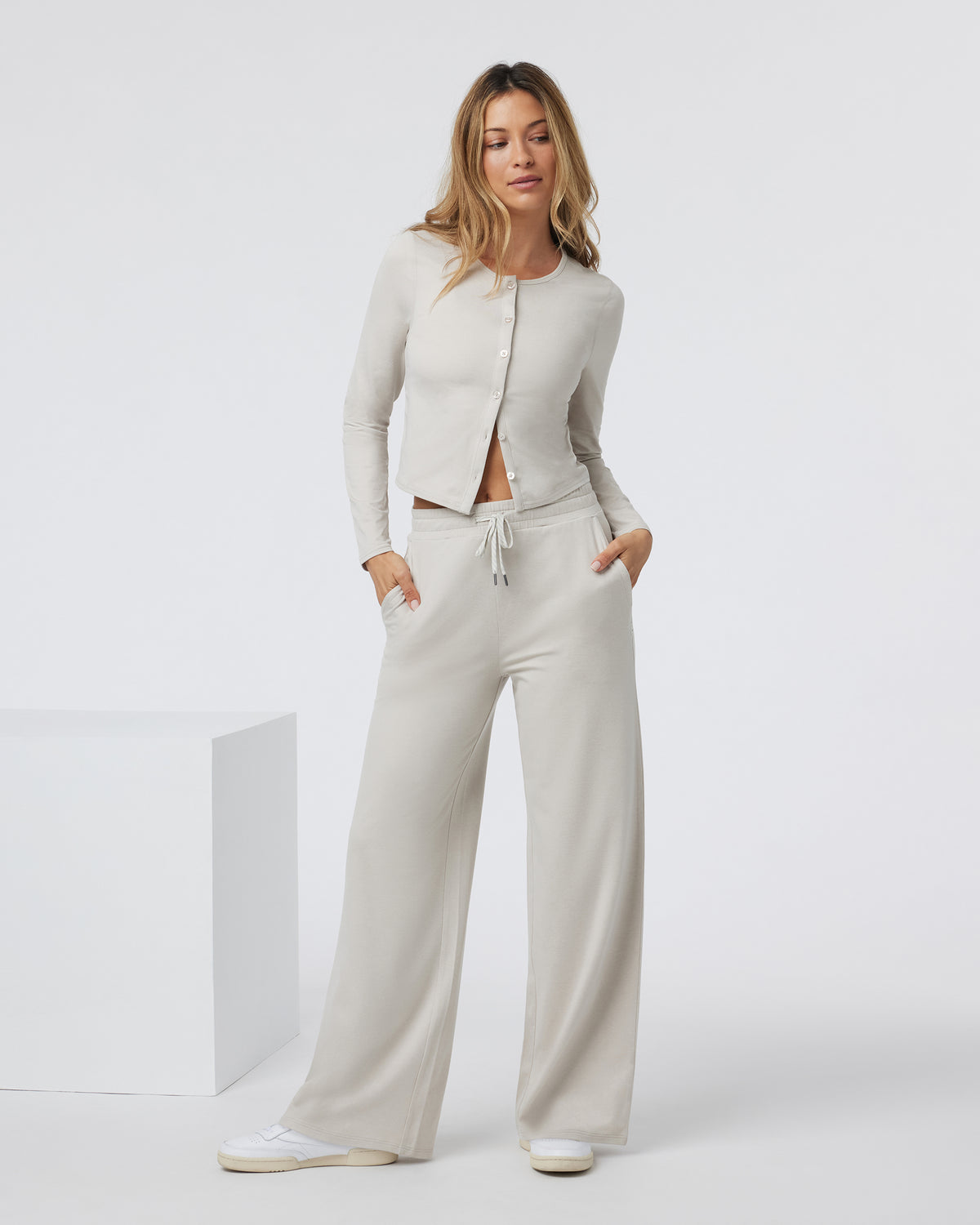 Halo Essential Wideleg Ecru Heather - Image 4