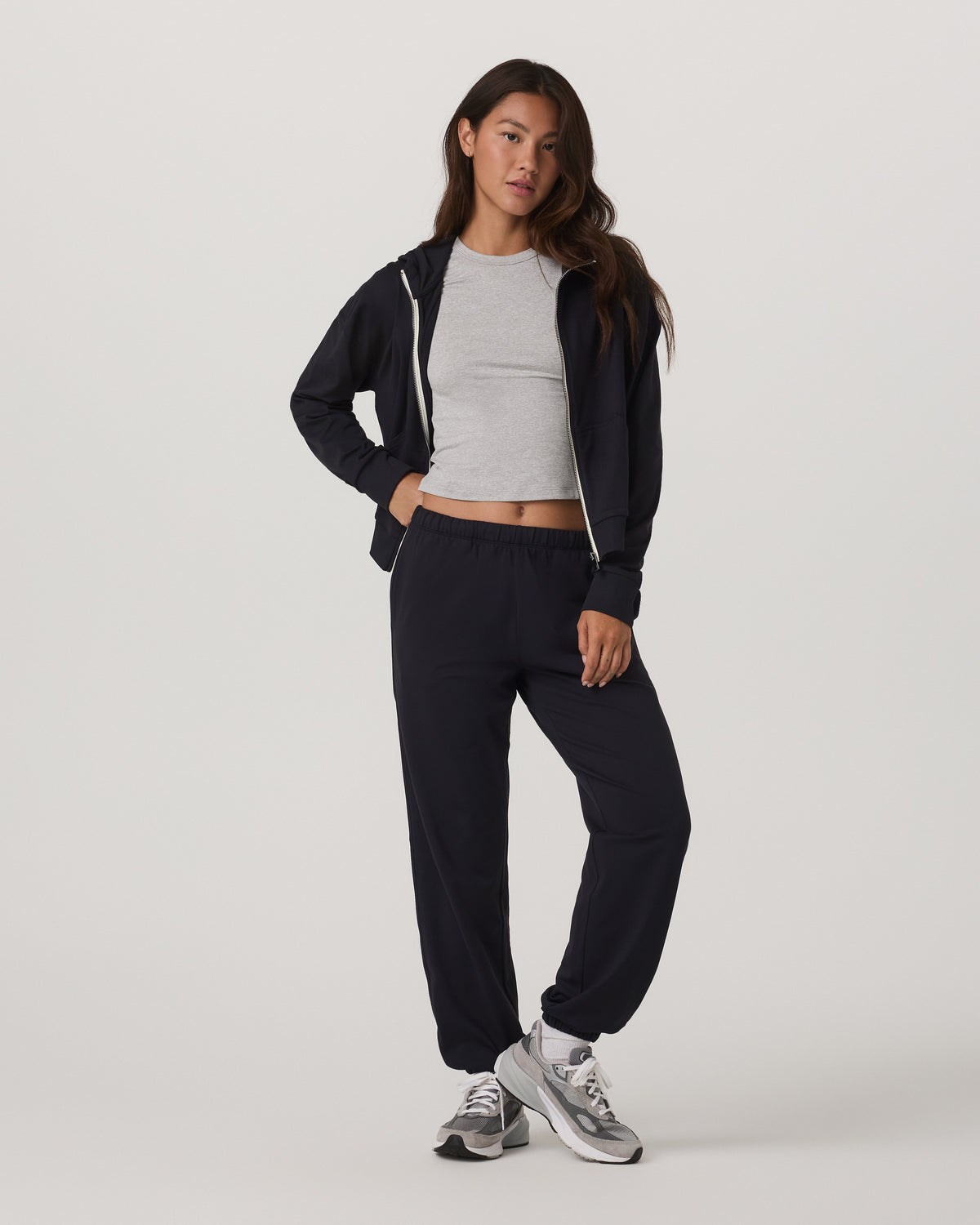 Halo Modern Sweatpant Women's Solid Black Pants - Image 2