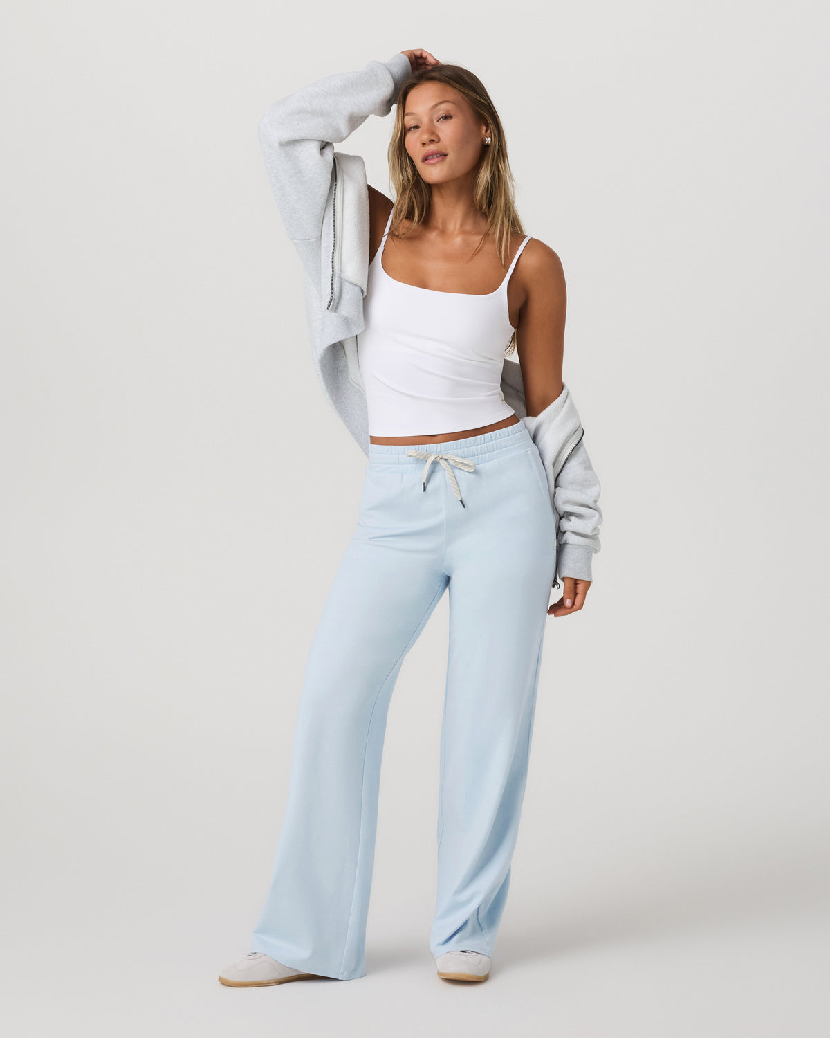 Halo Essential Wideleg - Short Soft Sky Heather Pants - Image 2