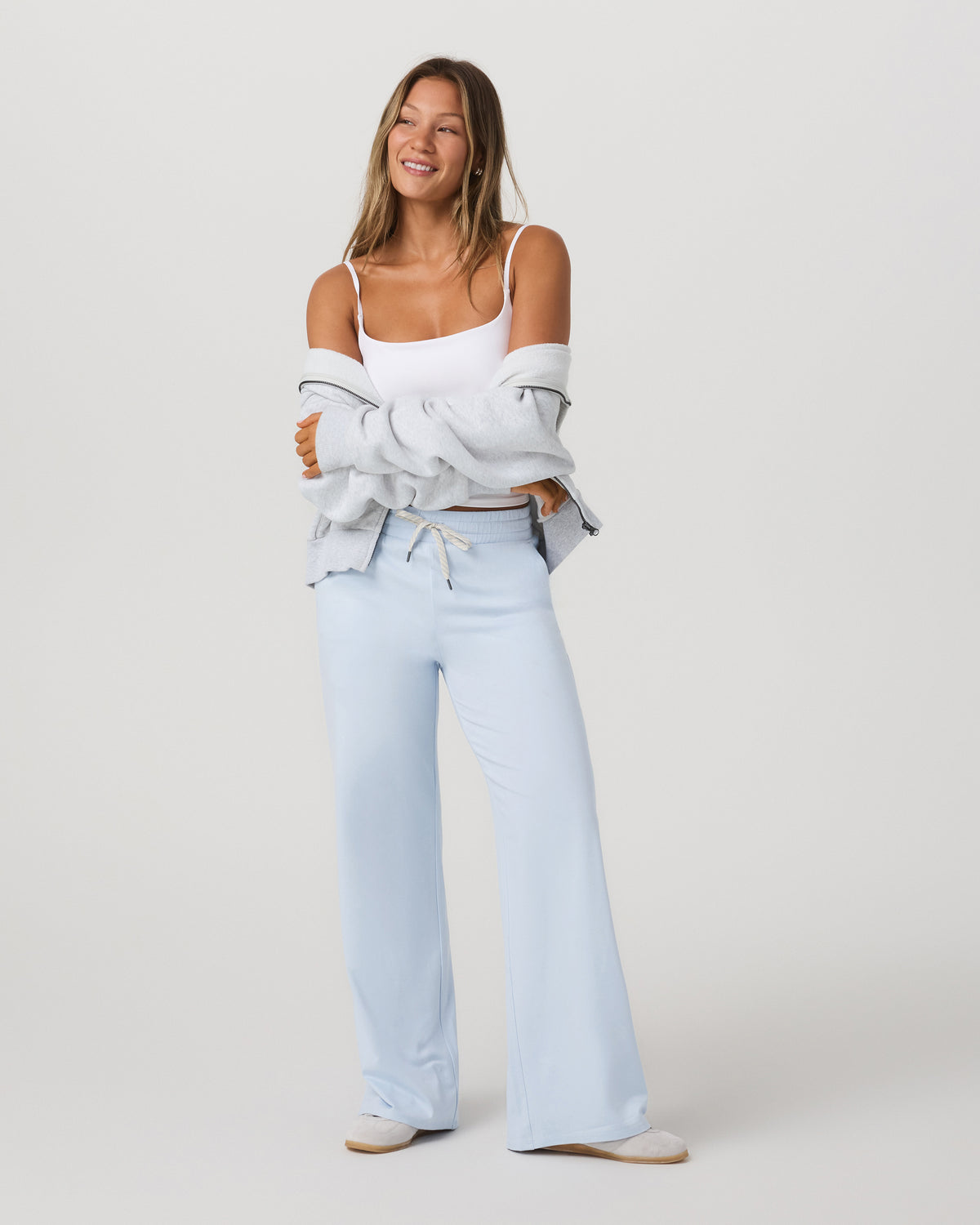 Halo Essential Wideleg Women's Soft Sky Heather Pants - Image 5