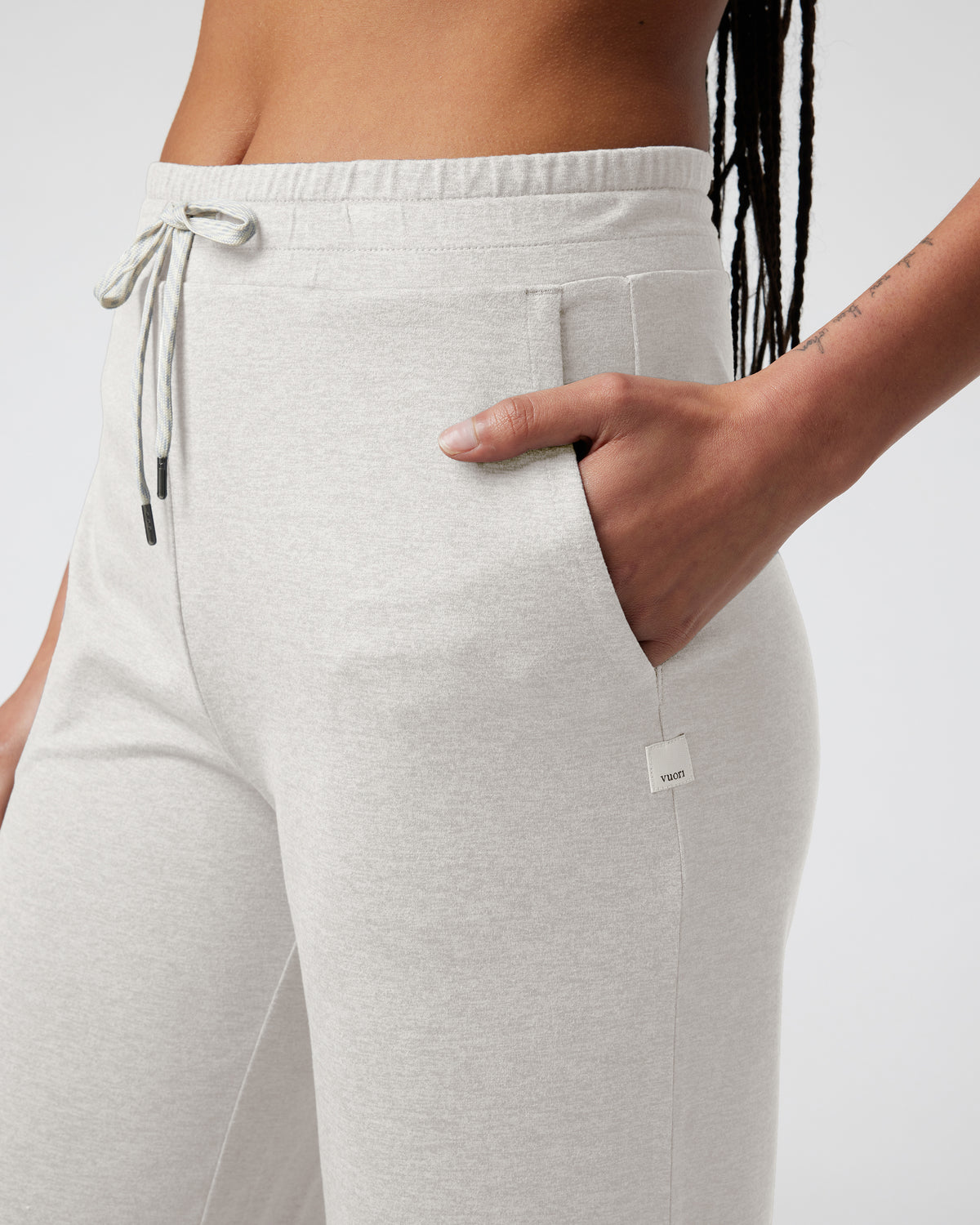 Halo Essential Wideleg - Long Ecru Heather - Image 4