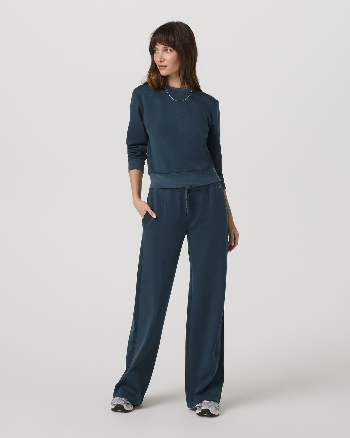 Compose Wideleg Pant Women's Ocean Blue Relaxed Pants - Image 4
