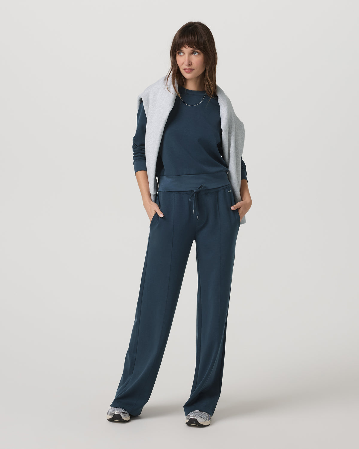 Compose Wideleg Pant Women's Ocean Blue Relaxed Pants - Image 6