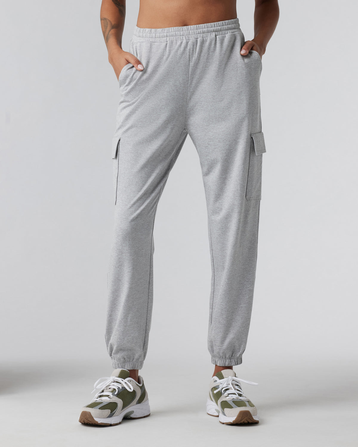 Boyfriend Cargo Sweatpant Pale Grey Heather