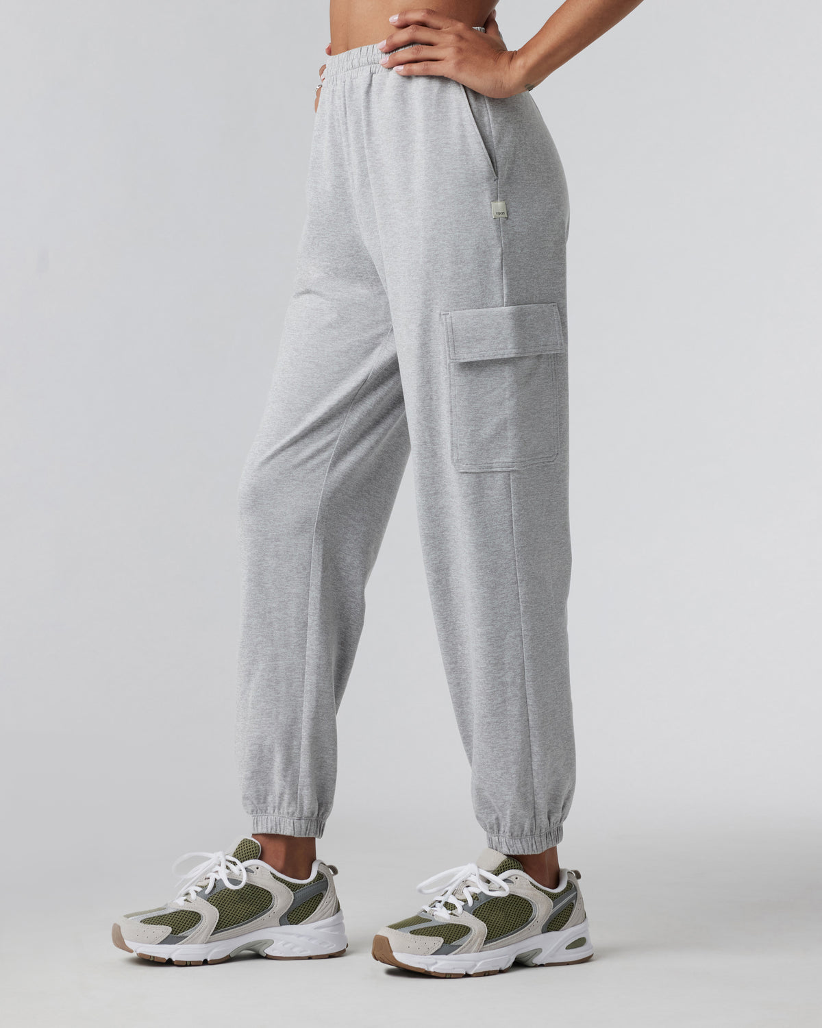Boyfriend Cargo Sweatpant Pale Grey Heather - Image 4