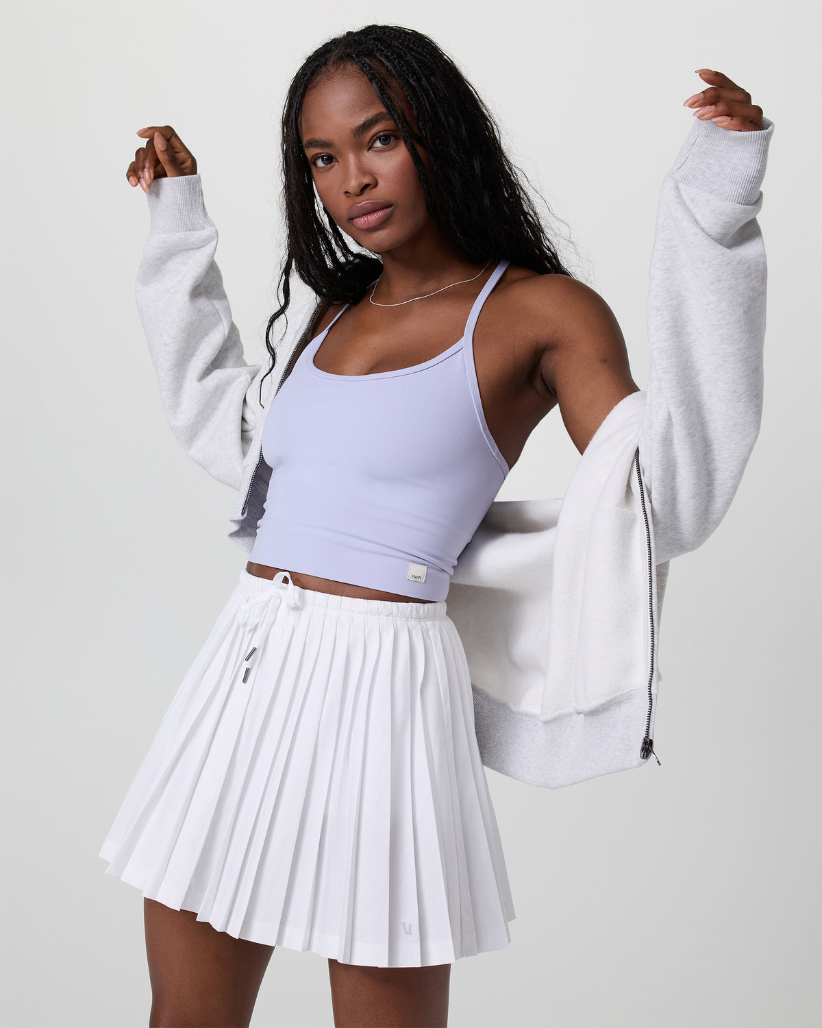 Clementine Pleated Skirt 15" White - Image 2