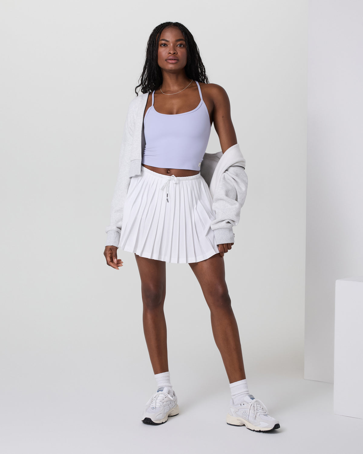 Clementine Pleated Skirt 15" White - Image 5