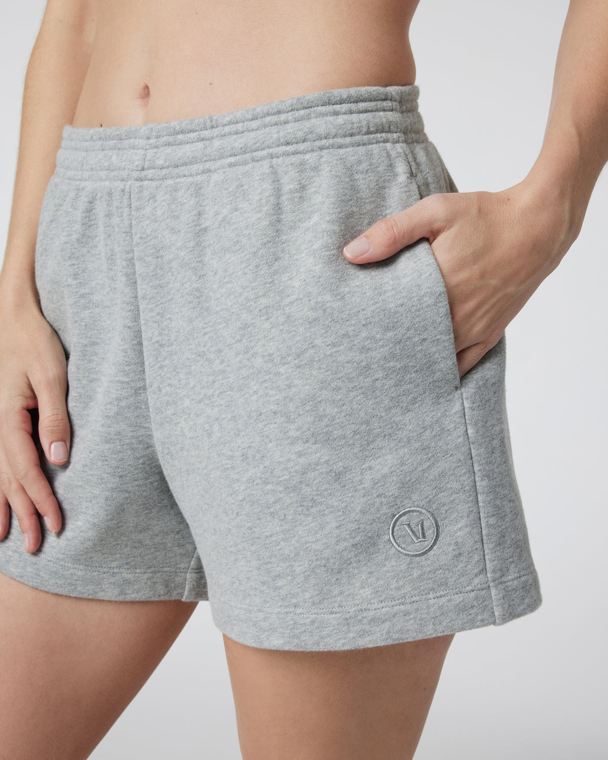Sedona Sport Short Light Heather Grey Fleece Shorts - Image 2