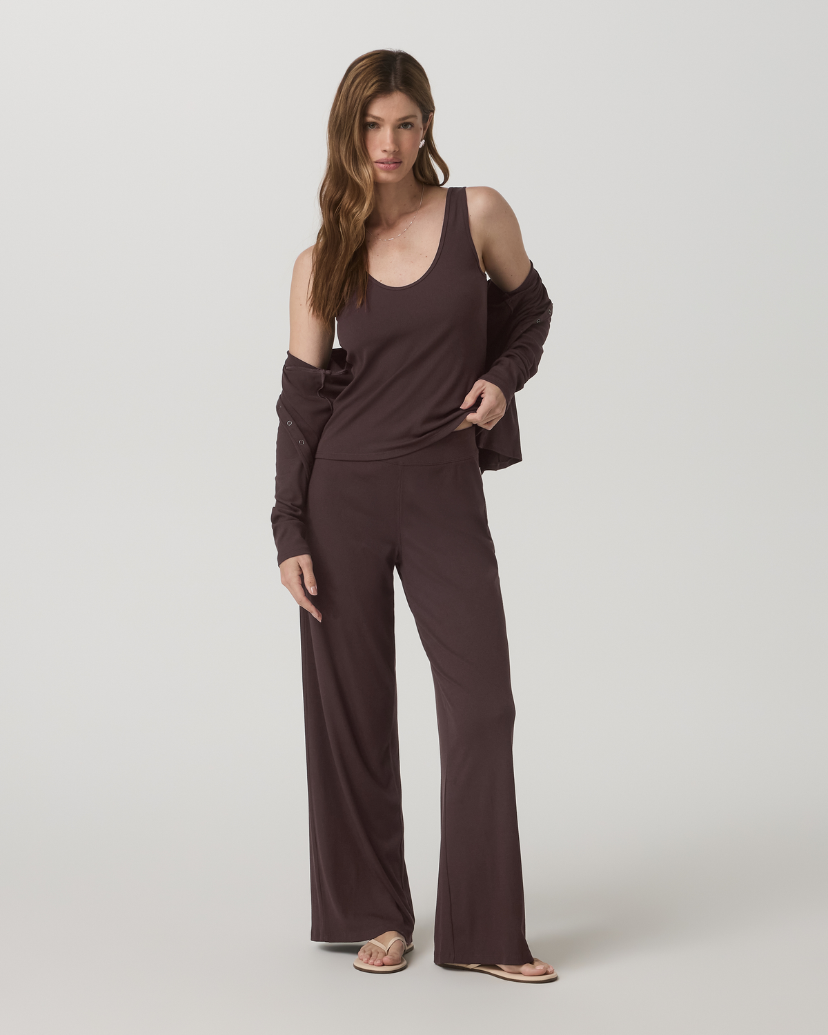 Pose Twin Tank Women's Fitted French Roast Tank Top - Image 6