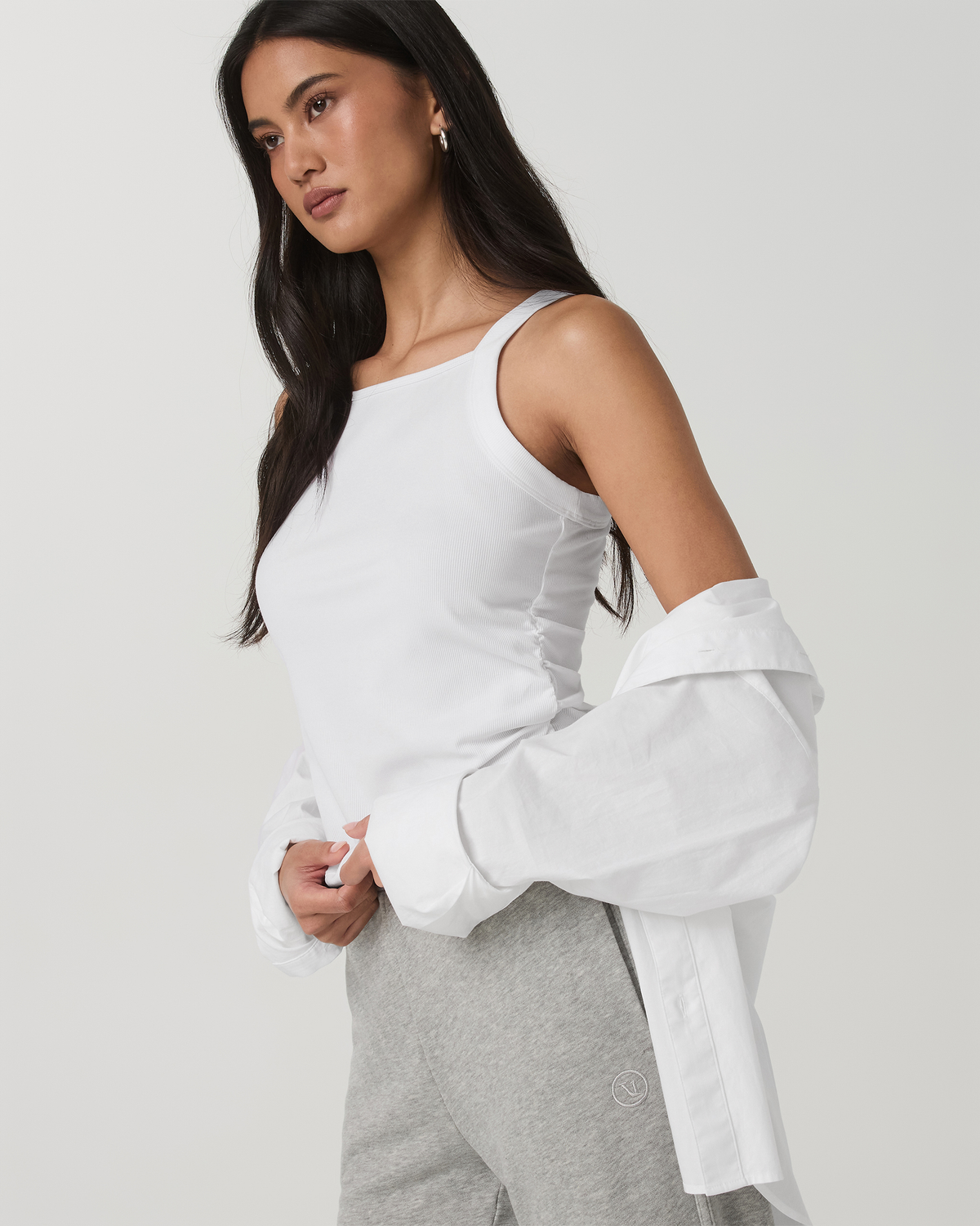 Pose Cooper Tank Women's White Square Neck Tank Top - Image 2