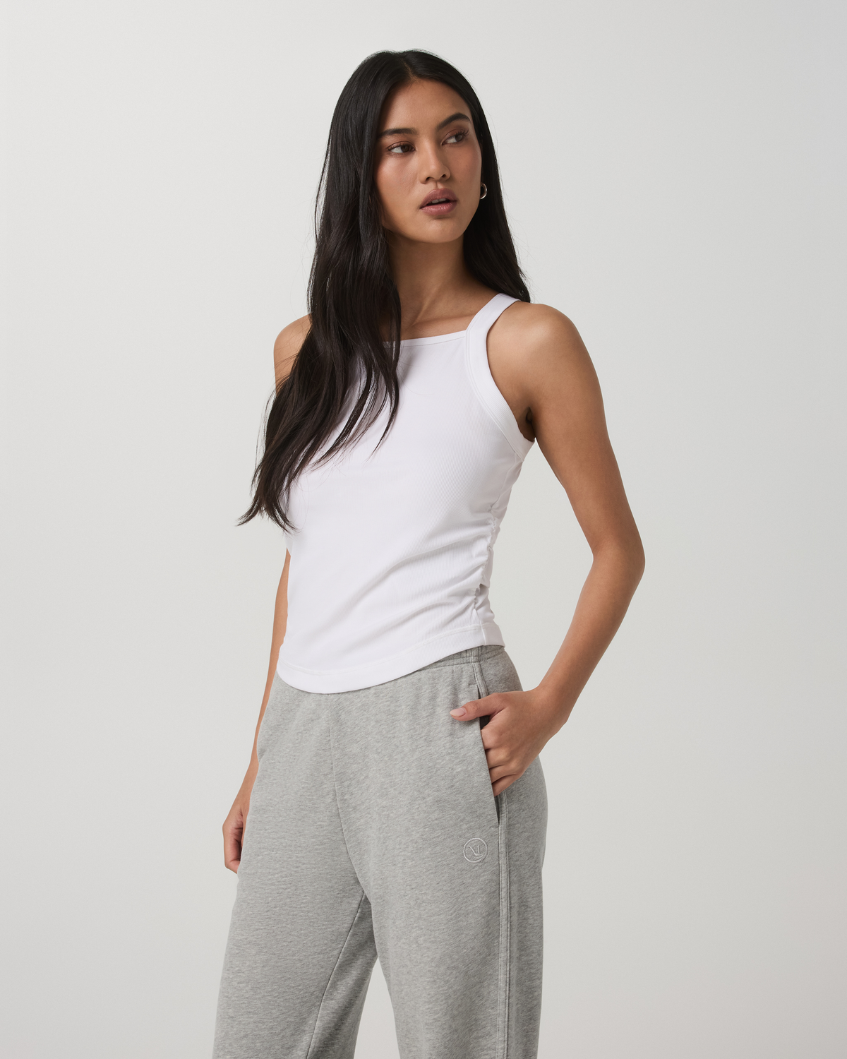 Pose Cooper Tank Women's White Square Neck Tank Top - Image 5