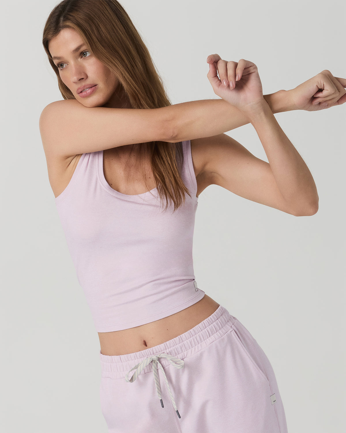 Halo Essential Scoop Tank Lilac Breeze Heather Tank Top - Image 2