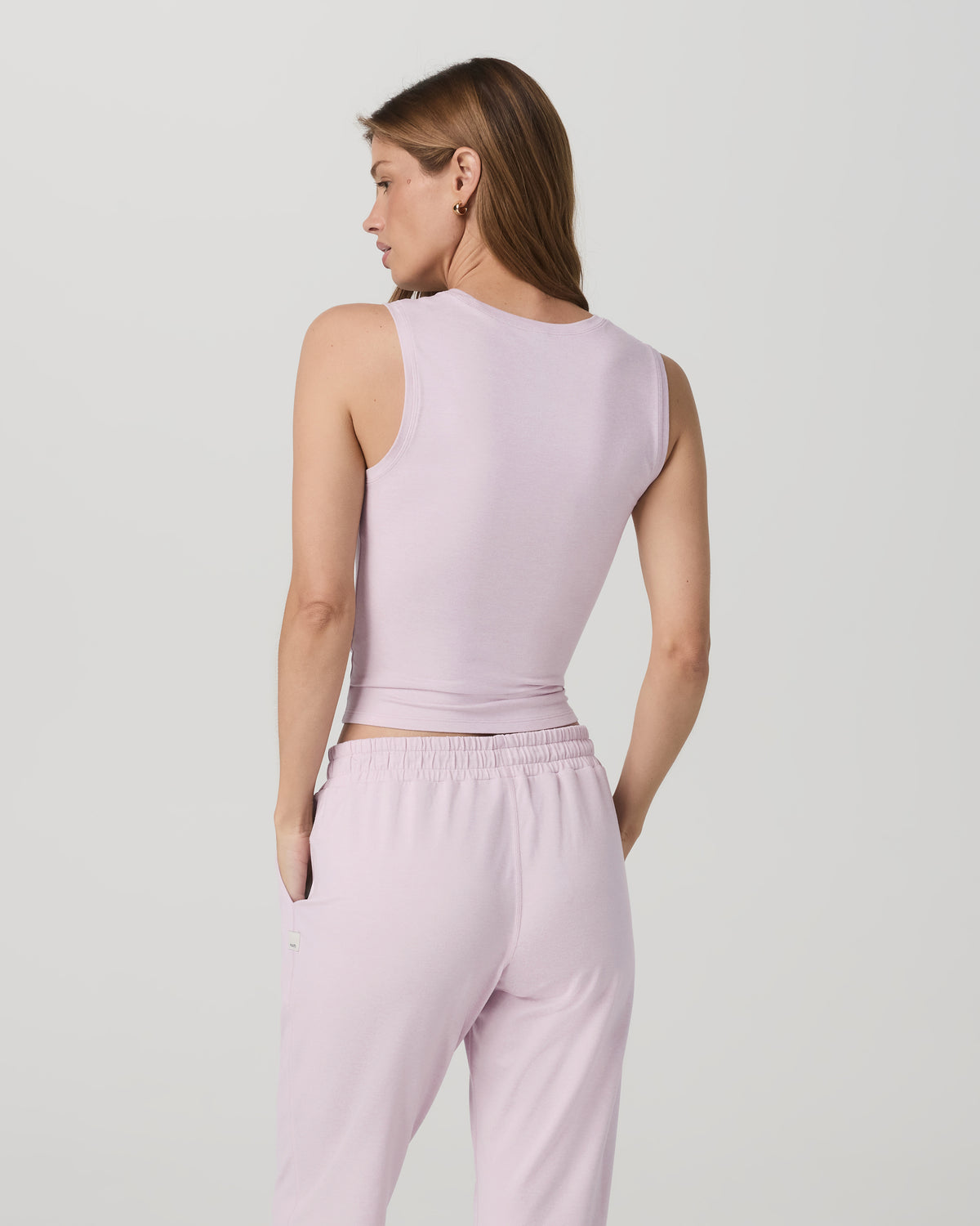 Halo Essential Scoop Tank Lilac Breeze Heather Tank Top - Image 3