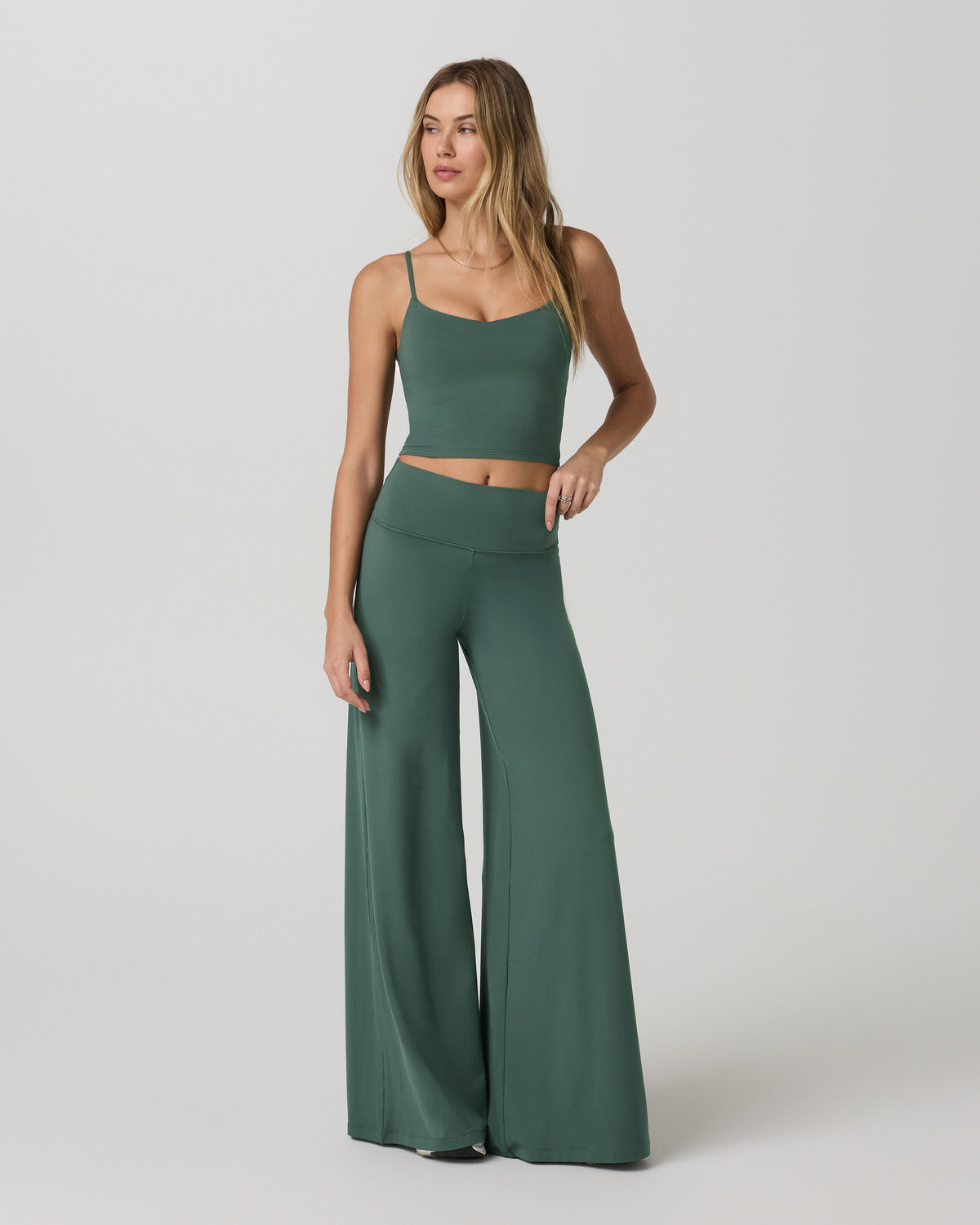 Halo Cami Women's Agate Green Performance Knit Top - Image 6