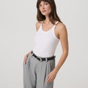 Cove Layering Tank Women's White Rib Knit Tank Top