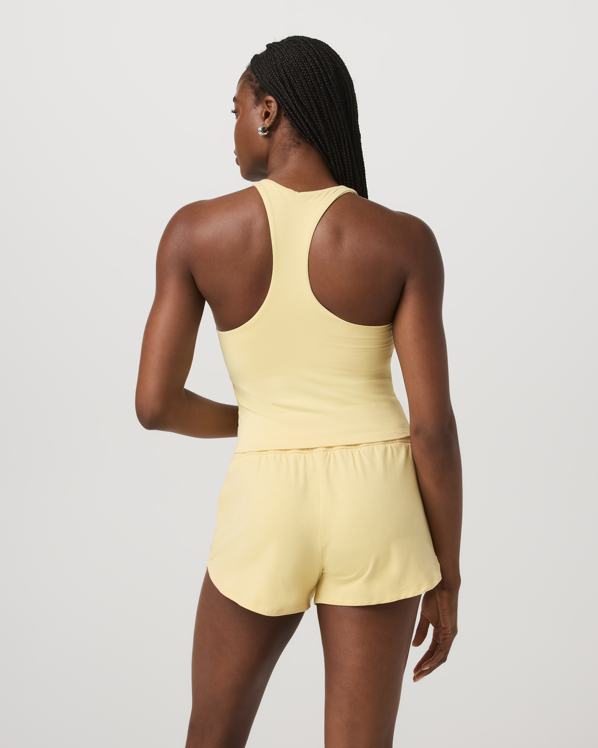 Halo Performance Crop Tank 2.0 Lemon Snap Heather Top - Image 3