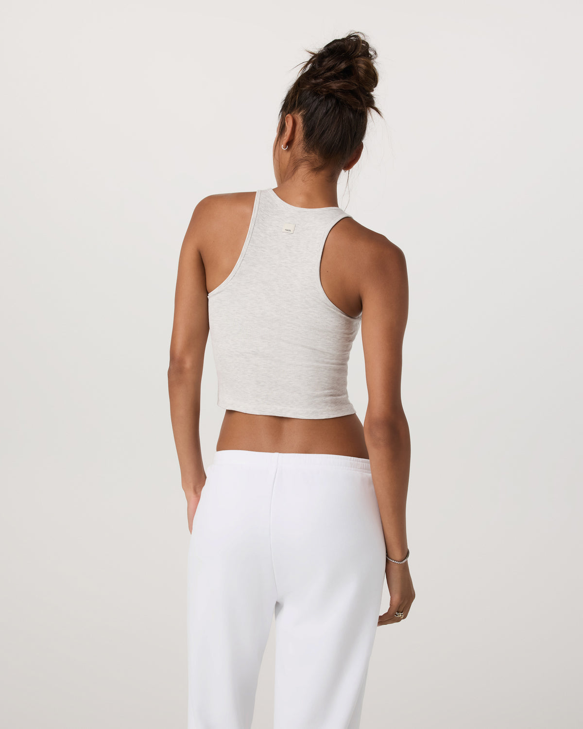 Pose Plyo Tank White Rib Tank Top with Built in Bra - Image 4