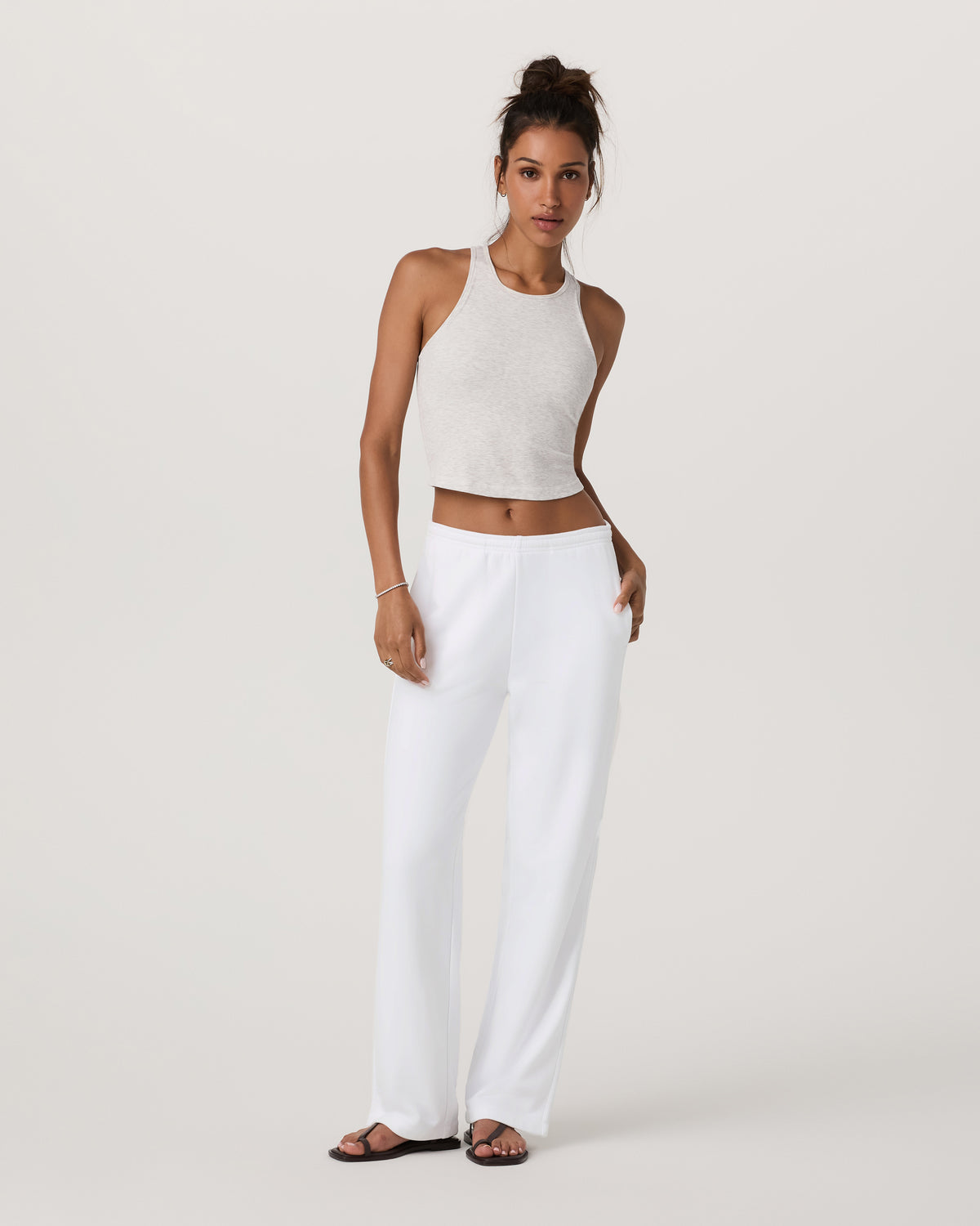 Pose Plyo Tank White Rib Tank Top with Built in Bra - Image 5
