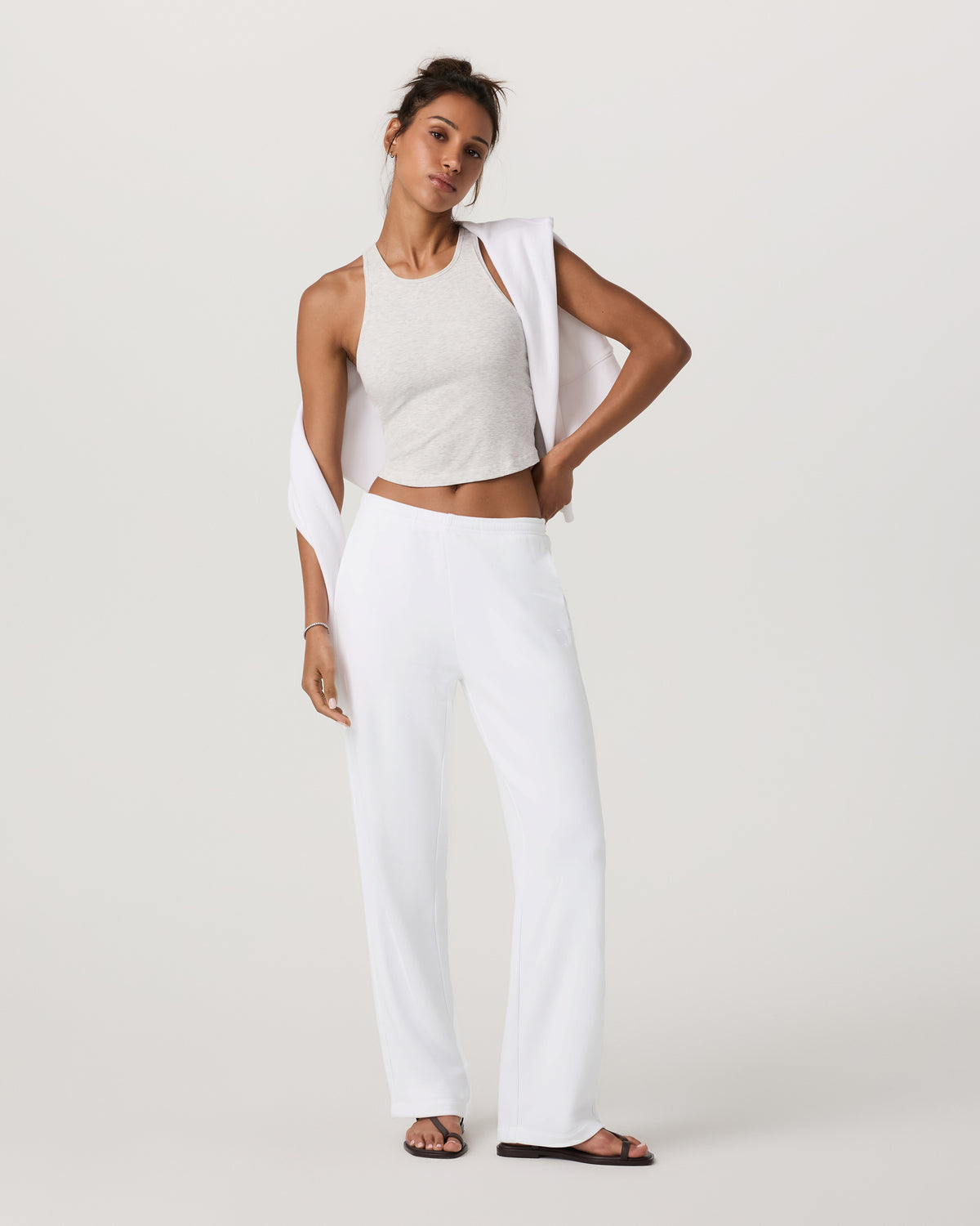 Pose Plyo Tank White Rib Tank Top with Built in Bra - Image 6