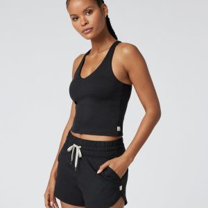Halo Performance Crop 2.0 Black Heather Tank