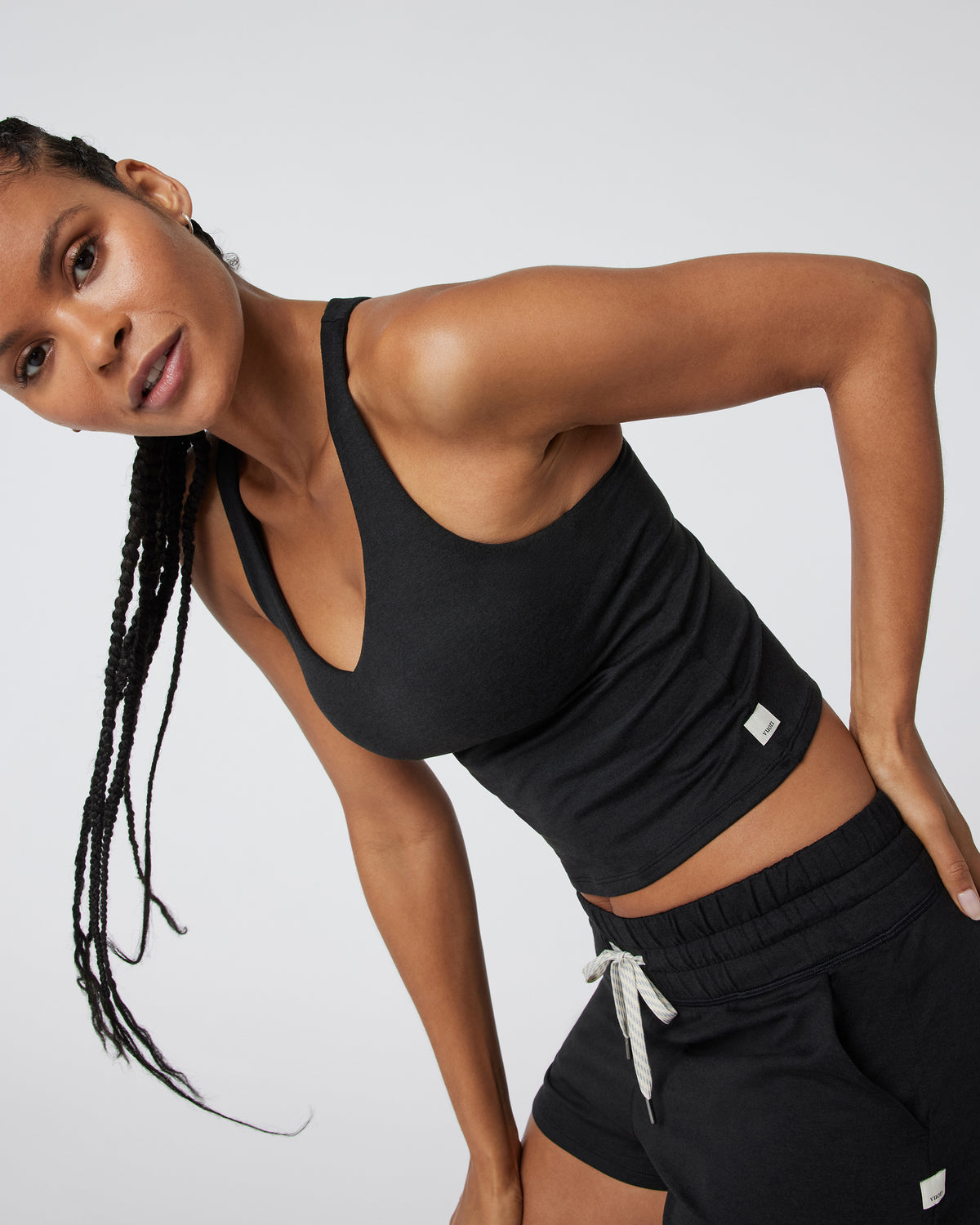 Halo Performance Crop 2.0 Black Heather Tank - Image 3