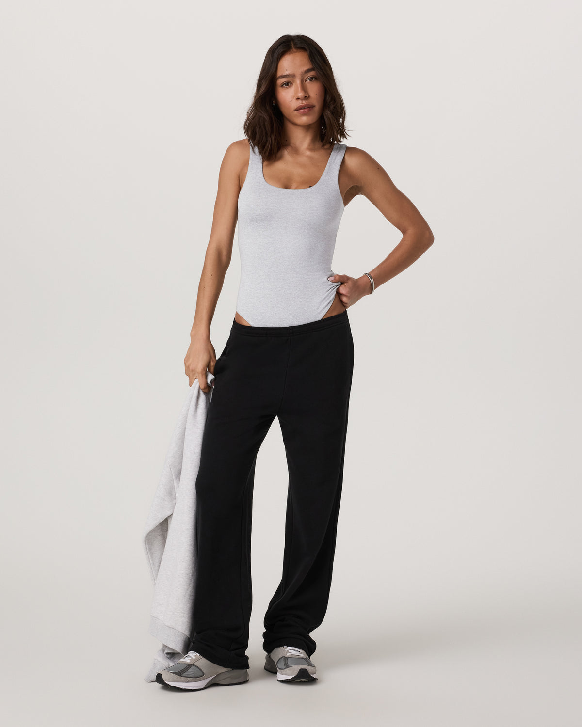 Sleeveless Halo Bodysuit Pale Grey Heather Bodysuit - Image 3