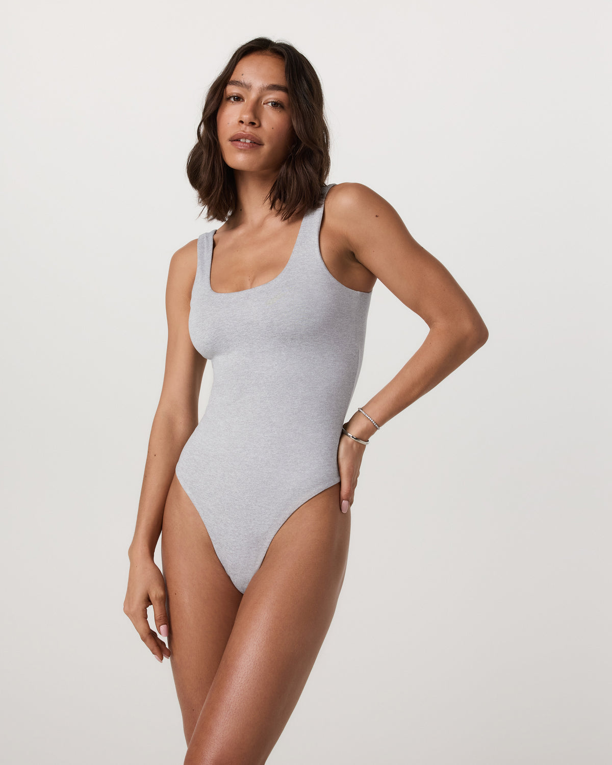 Sleeveless Halo Bodysuit Pale Grey Heather Bodysuit - Image 5