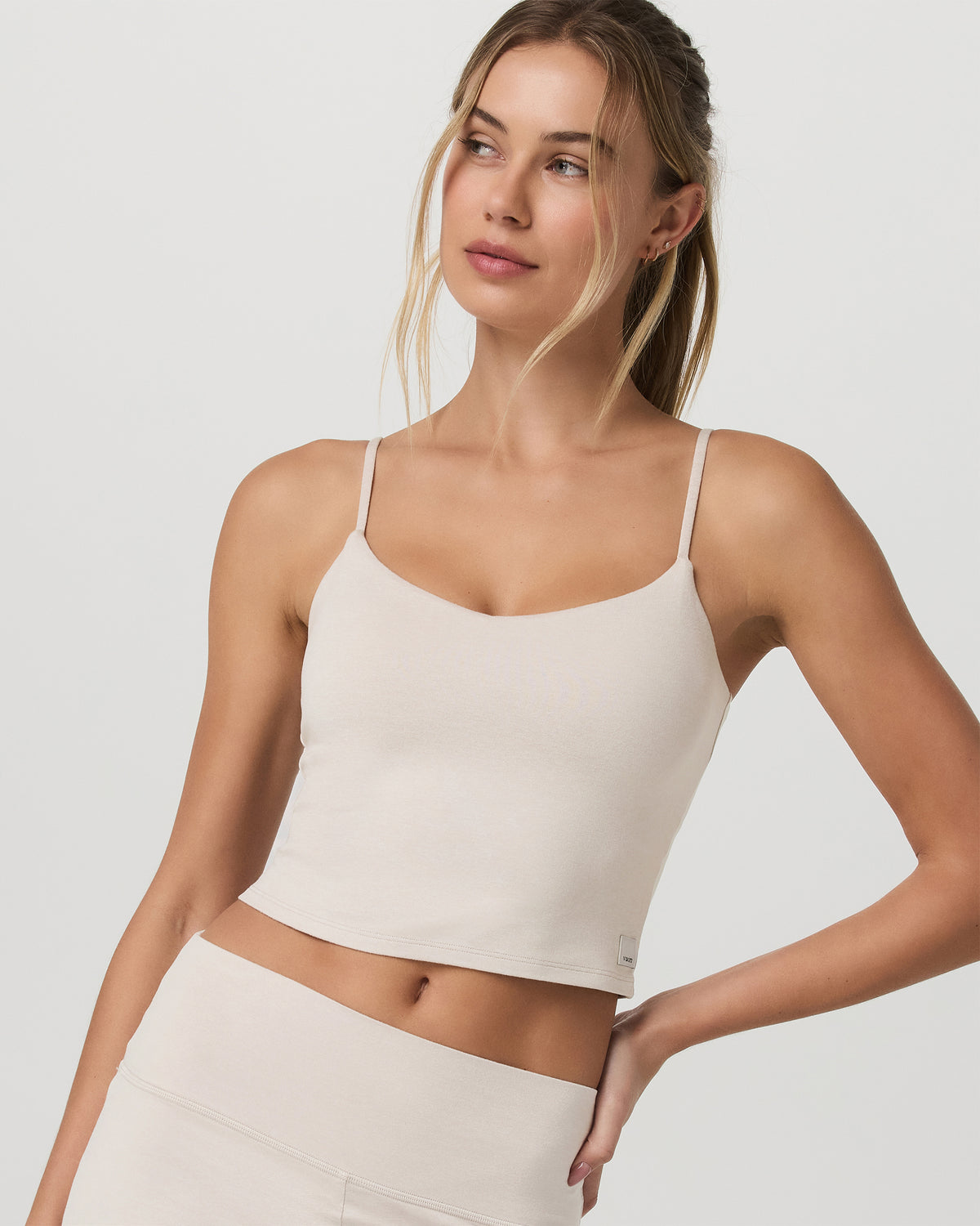 Halo Cami Women's Ecru Heather Performance Knit Top - Image 3