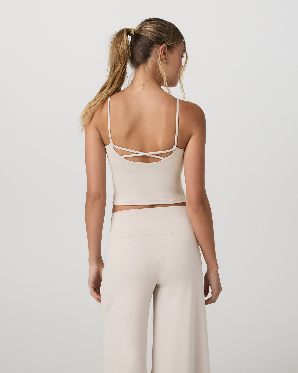 Halo Cami Women's Ecru Heather Performance Knit Top - Image 5