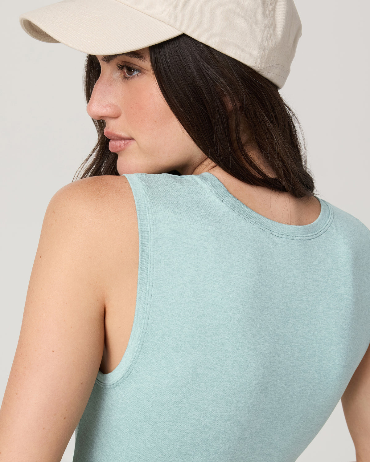 Halo Scoop Tank Women's Sea Spray Heather Tank Top - Image 2