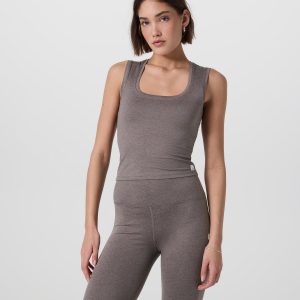 Halo Essential Scoop Tank Chia Heather