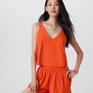 Villa Cropped Tank Bright Poppy