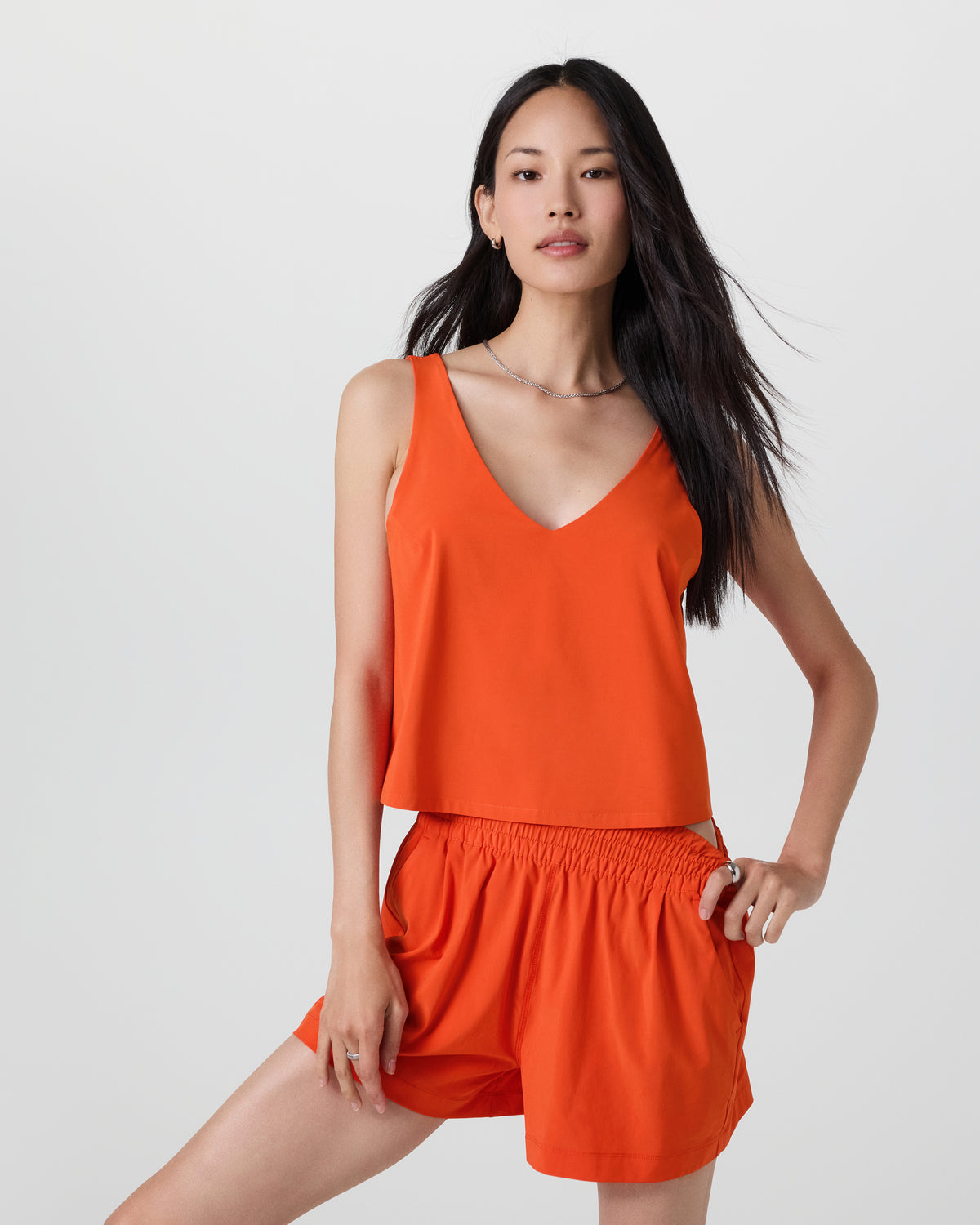 Villa Cropped Tank Bright Poppy