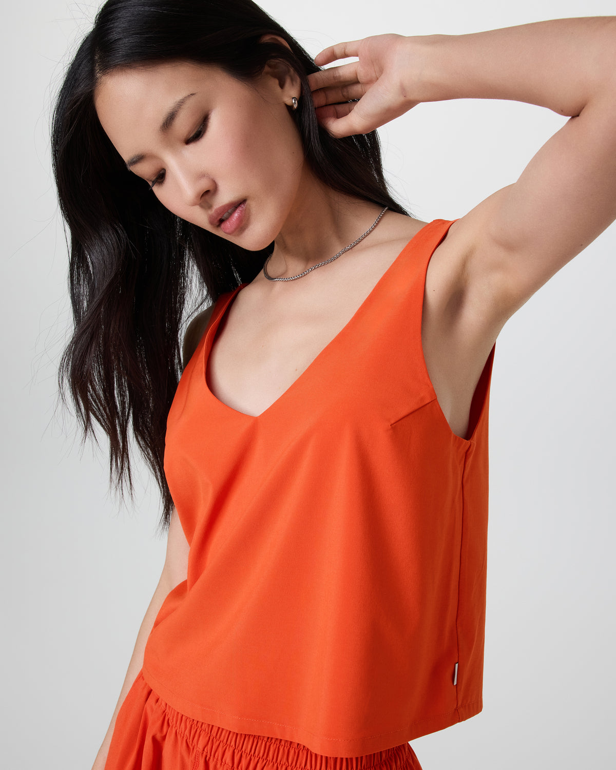 Villa Cropped Tank Bright Poppy - Image 2
