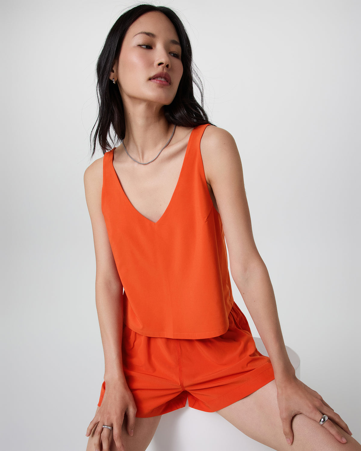 Villa Cropped Tank Bright Poppy - Image 5