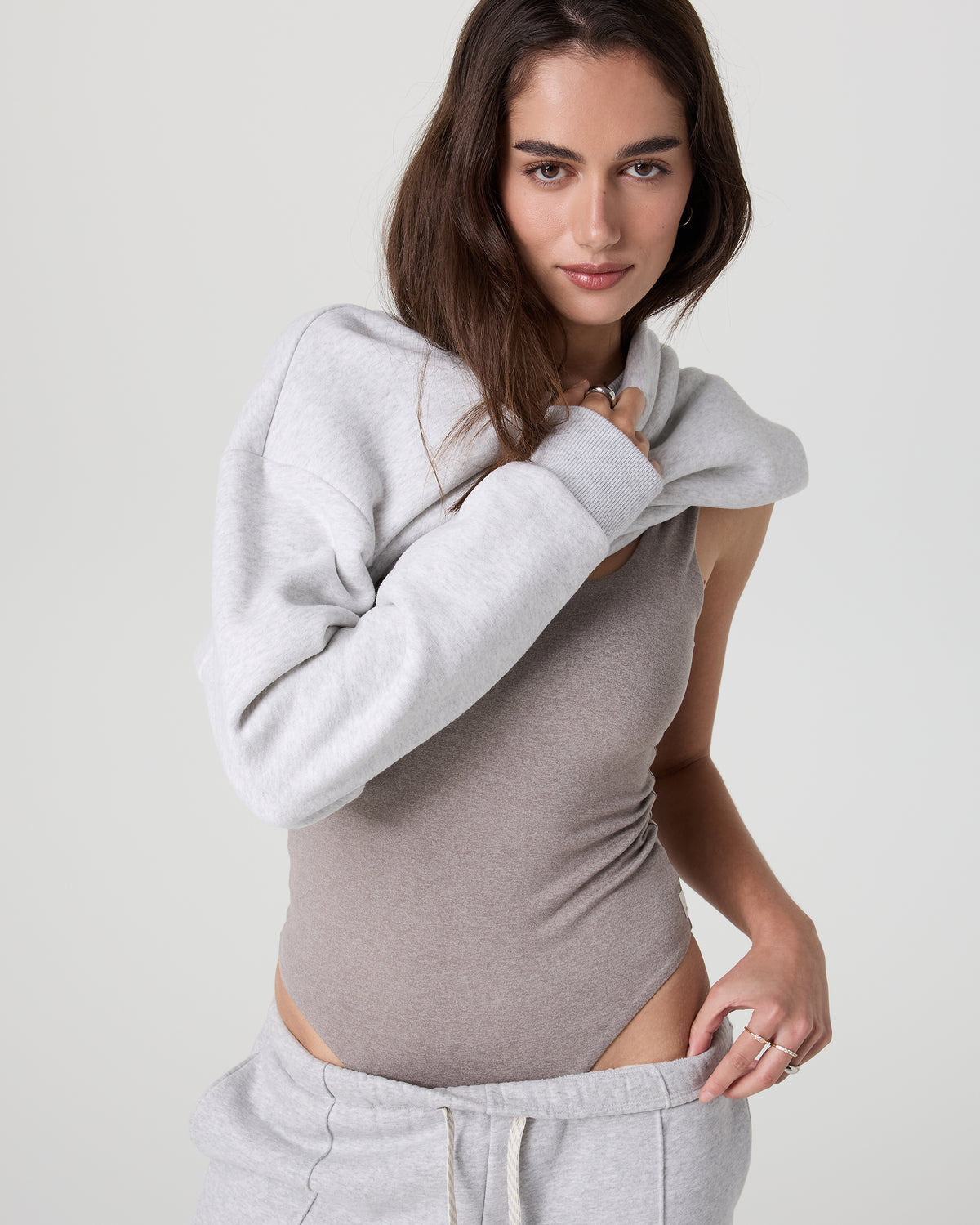 Sleeveless Halo Bodysuit Cobblestone Heather - Image 5