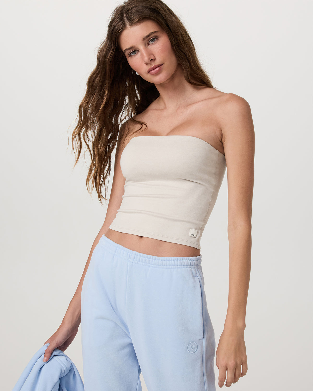 Halo Tube Top Women's Ecru Heather Tube Top - Image 4